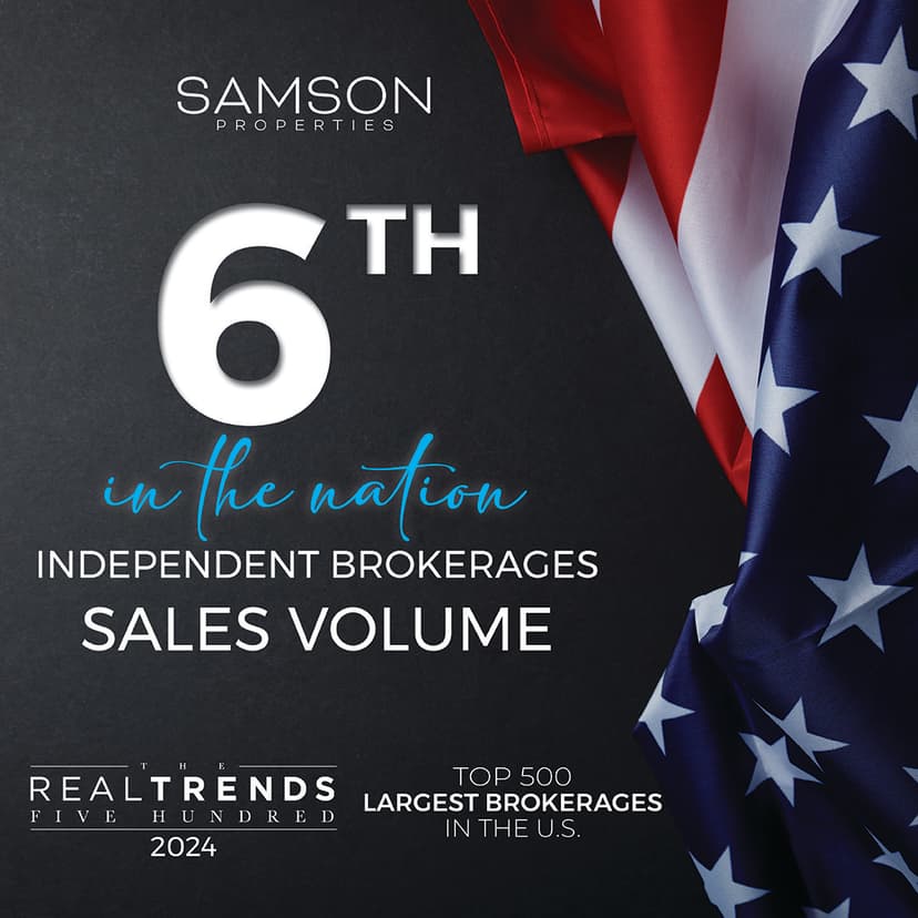 RealTrends 2025 Ranking - Samson Properties Ranked #6 in Sales Volume